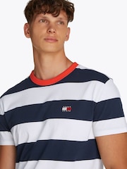 Tommy Jeans Regular Fit Bold Stripe 100% Cotton T-Shirt - Image 4 of 7