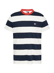 Tommy Jeans Regular Fit Bold Stripe 100% Cotton T-Shirt - Image 5 of 7