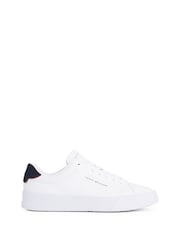 Tommy Hilfiger White Court Essential Leather Trainers - Image 2 of 6