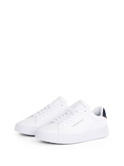 Tommy Hilfiger White Court Essential Leather Trainers - Image 4 of 6