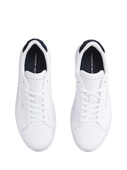 Tommy Hilfiger White Court Essential Leather Trainers - Image 6 of 6