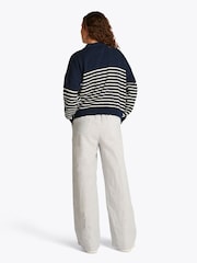 Tommy Jeans Blue Cable 100% Cotton Cardigan - Image 3 of 7