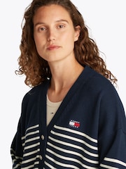 Tommy Jeans Blue Cable 100% Cotton Cardigan - Image 4 of 7