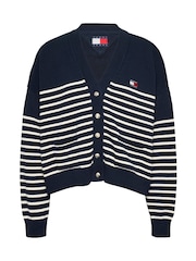 Tommy Jeans Blue Cable 100% Cotton Cardigan - Image 5 of 7