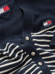 Tommy Jeans Blue Cable 100% Cotton Cardigan - Image 7 of 7