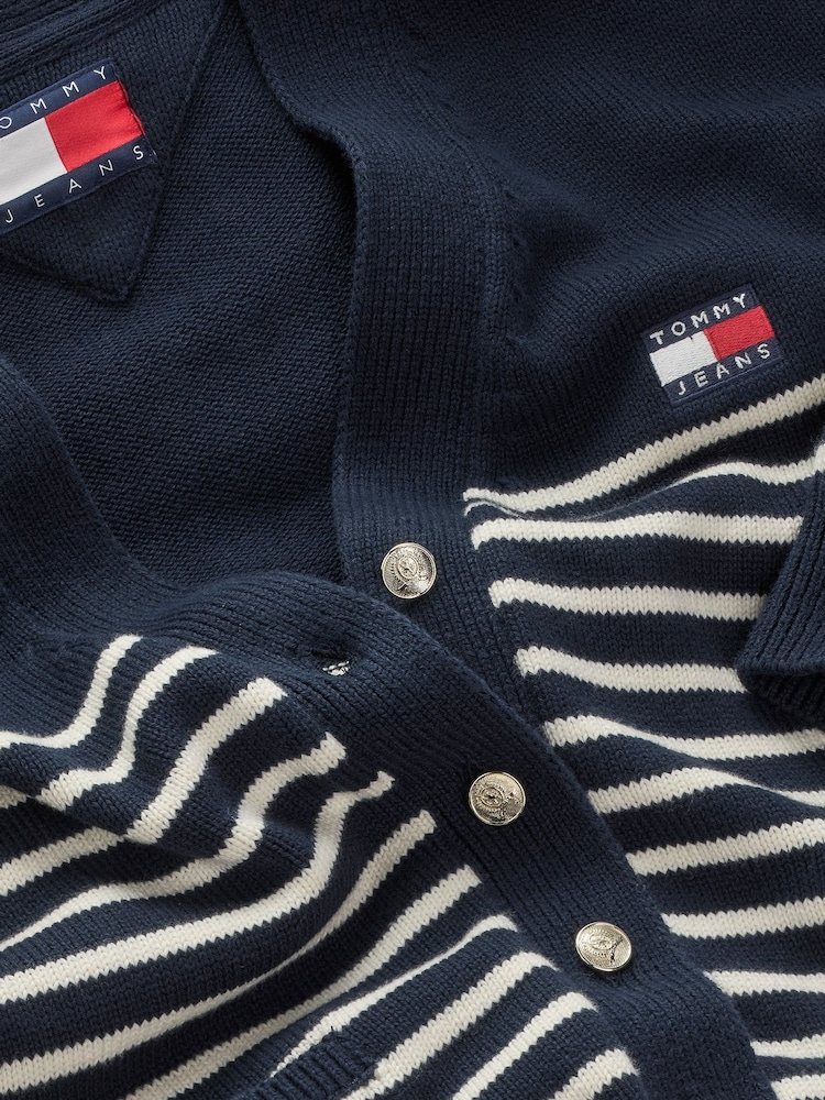 Tommy Jeans Blue Cable 100% Cotton Cardigan - Image 7 of 7 Tommy Jeans Blue Cable 100% Cotton Cardigan - Image 7 of 7