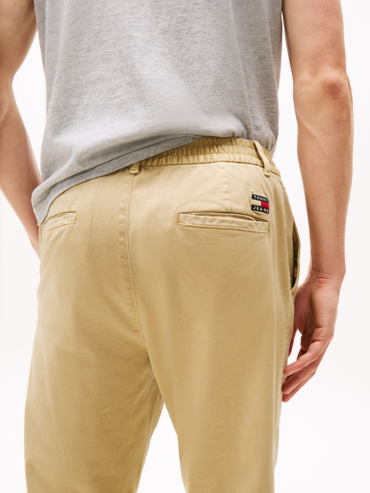 Tommy Jeans Cream Isaac Stretch Casual Trousers - Image 4 of 5