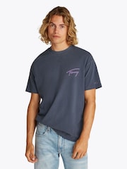modra - Tommy Jeans Relaxed Faded Graphic 100% Bombažna majica - Slika 1 iz 7