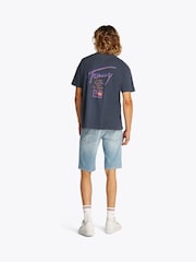 modra - Tommy Jeans Relaxed Faded Graphic 100% Bombažna majica - Slika 3 iz 7