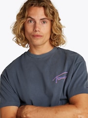 modra - Tommy Jeans Relaxed Faded Graphic 100% Bombažna majica - Slika 4 iz 7