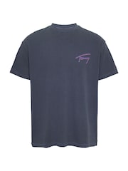 modra - Tommy Jeans Relaxed Faded Graphic 100% Bombažna majica - Slika 5 iz 7