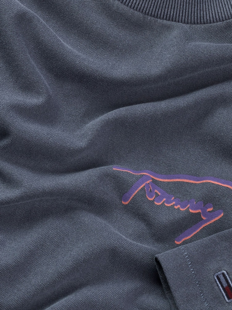modra - Tommy Jeans Relaxed Faded Graphic 100% Bombažna majica - Slika 7 iz 7