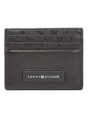 Tommy Hilfiger Black Monogram Leather Card Holder - Image 1 of 4