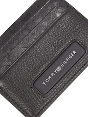 Tommy Hilfiger Black Monogram Leather Card Holder - Image 4 of 4