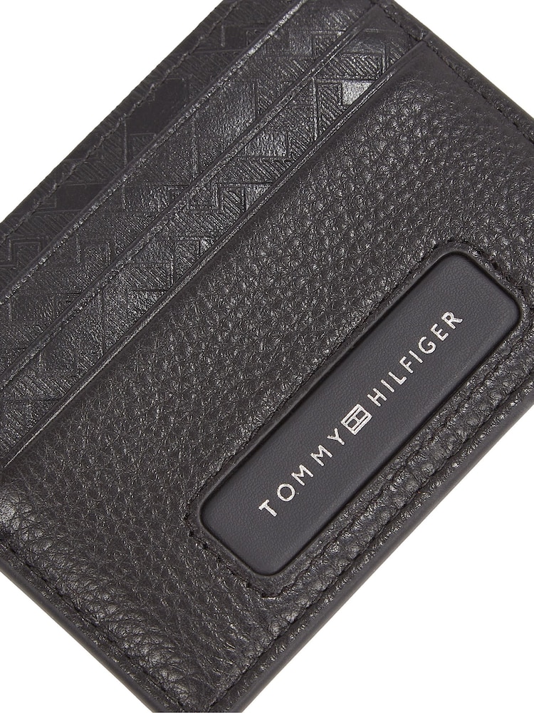 Tommy Hilfiger Black Monogram Leather Card Holder - Image 4 of 4 Tommy Hilfiger Black Monogram Leather Card Holder - Image 4 of 4