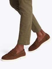 Tommy Hilfiger Brown Nubuck Loafers - Image 1 of 6