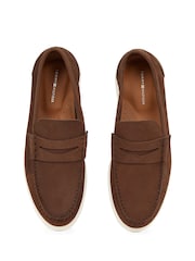 Tommy Hilfiger Brown Nubuck Loafers - Image 6 of 6