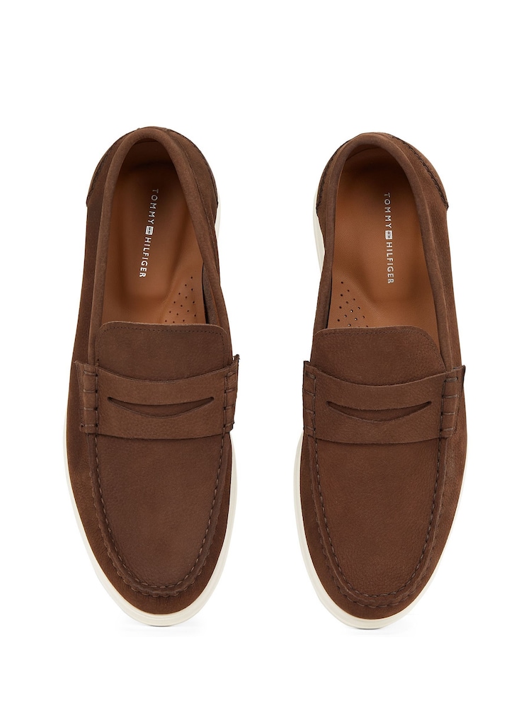 Tommy Hilfiger Brown Nubuck Loafers - Image 6 of 6