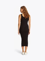 Tommy Jeans Black Slim Sleeveless 100% Cotton Bodycon Dress - Image 2 of 5