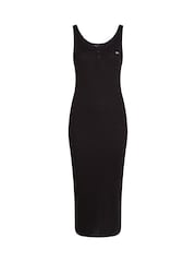 Tommy Jeans Black Slim Sleeveless 100% Cotton Bodycon Dress - Image 4 of 5