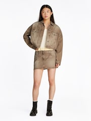 Tommy Jeans Brown Oversized Crop Trucker Jacket - Image 3 of 7