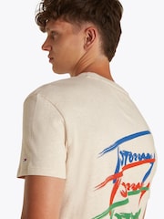 Кремовый - Tommy Jeans Regular Fit Cotton T-Shirt - Image 4 of 7