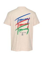 Кремовый - Tommy Jeans Regular Fit Cotton T-Shirt - Image 6 of 7
