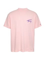 Розовый - Свободная хлопковая футболка из 100% хлопка с принтом Tommy Jeans - Image 5 of 7