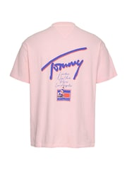 Розовый - Свободная хлопковая футболка из 100% хлопка с принтом Tommy Jeans - Image 6 of 7
