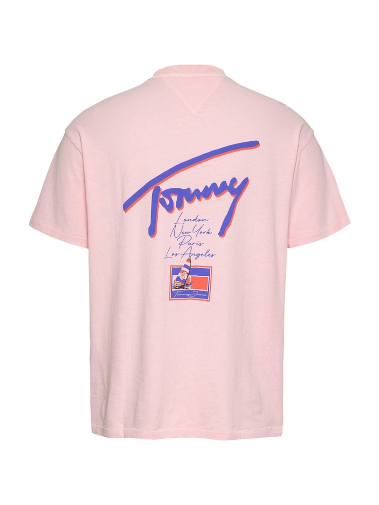 Рожевий - Tommy Jeans Relaxed Faded Graphic 100% Cotton футболки - Image 6 of 7