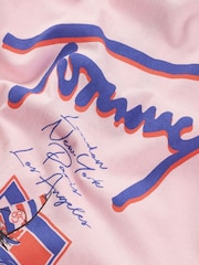 Розовый - Свободная хлопковая футболка из 100% хлопка с принтом Tommy Jeans - Image 7 of 7