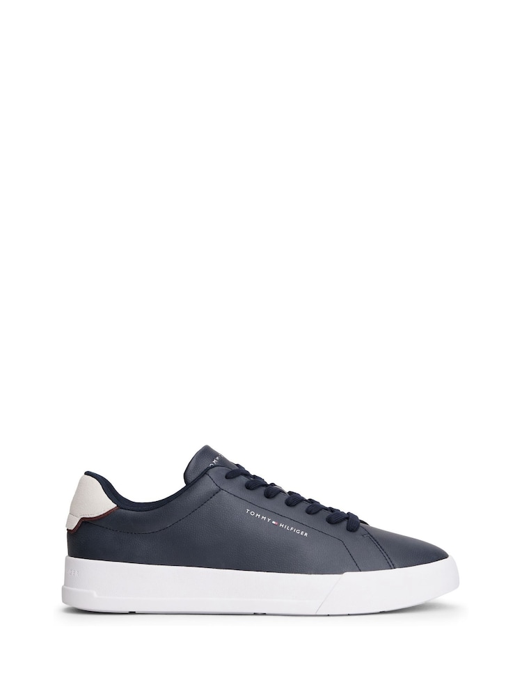 Zils - Tommy Hilfiger Court Essential ādas sporta apavi - Attēls 7 no 7