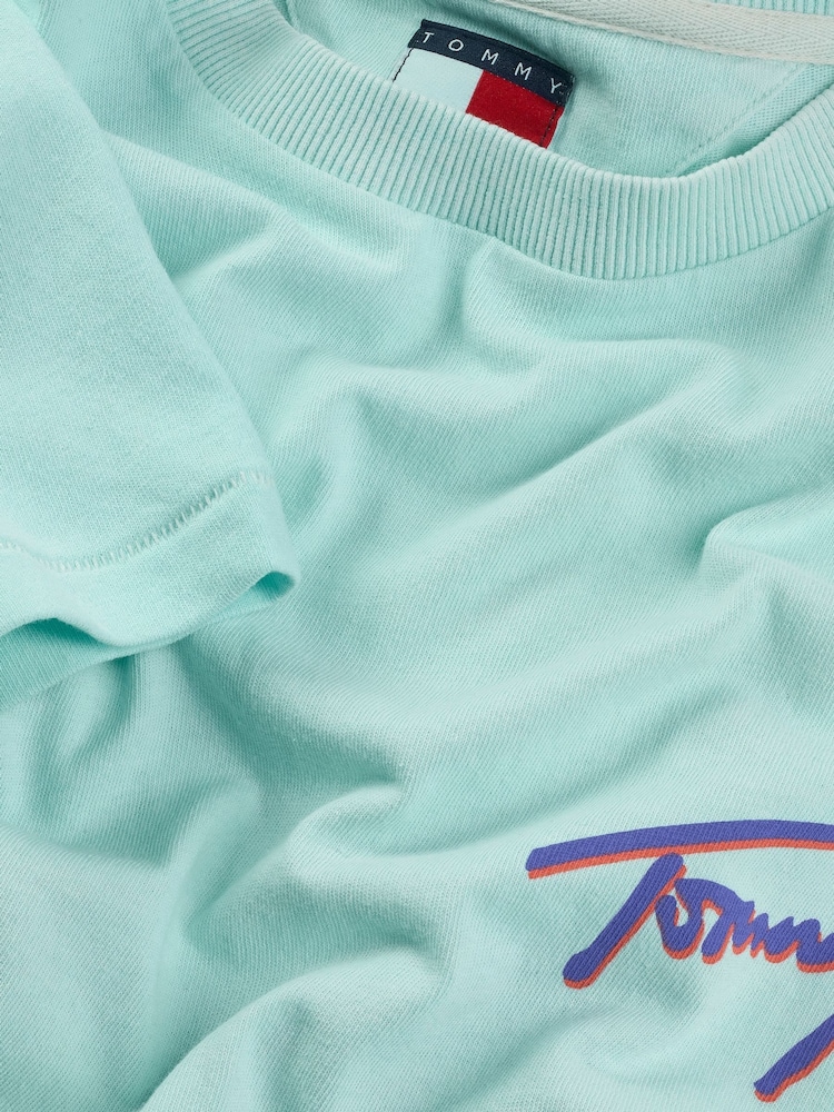 Зелений - Tommy Jeans Relaxed Faded Graphic 100% Cotton футболки - Image 7 of 7
