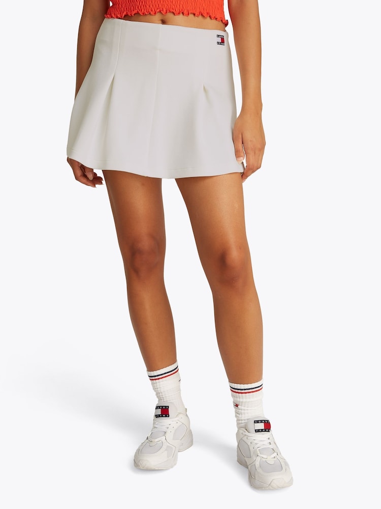 Tommy Jeans Natural Pique Badge Fit & Flare Skirt - Image 1 of 7