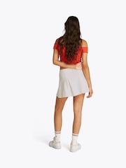 Tommy Jeans Natural Pique Badge Fit & Flare Skirt - Image 3 of 7