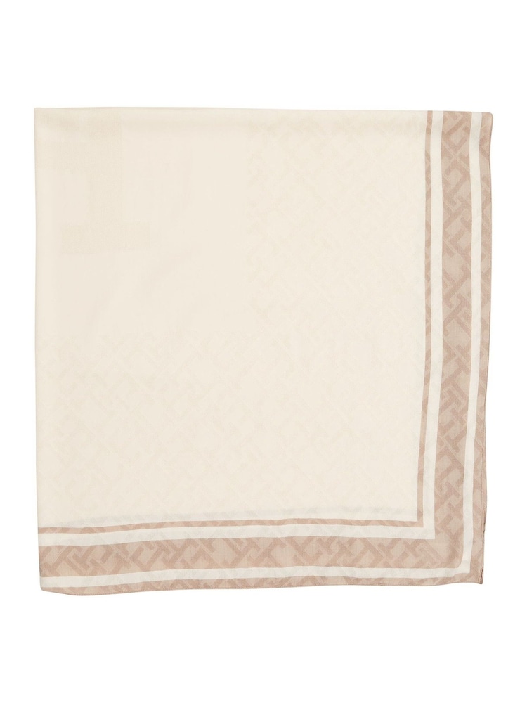 Tommy Hilfiger Cream Chic Texture Square Scarf - Image 3 of 3