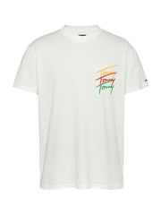 Белый с хромированной отделкой - Tommy Jeans Regular Fit Cotton T-Shirt - Image 5 of 7