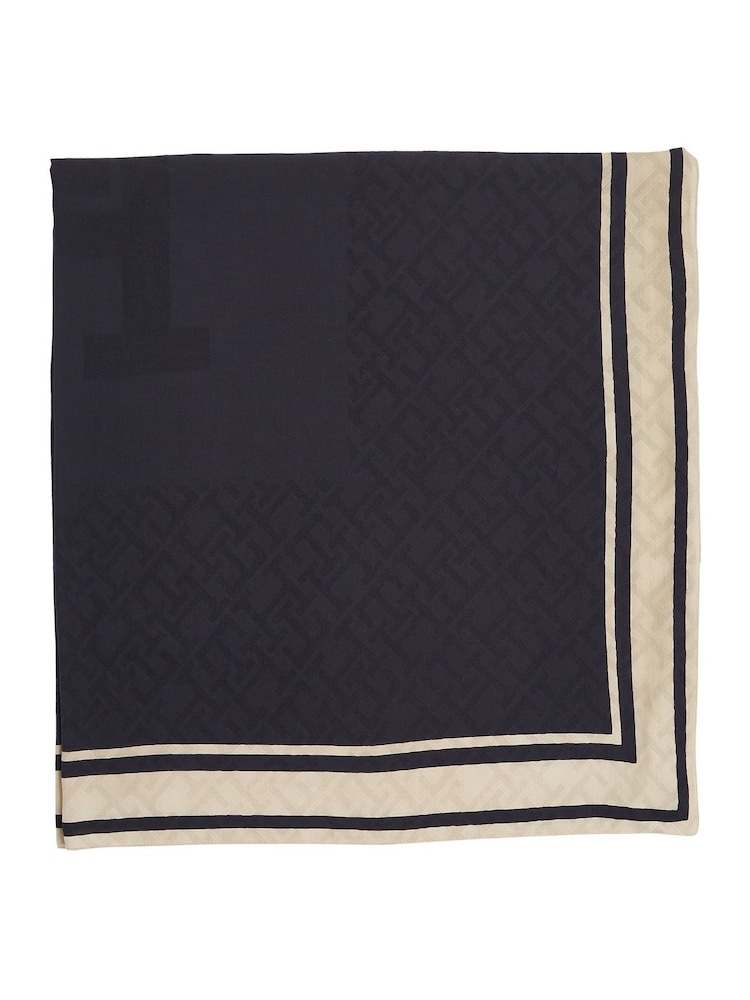 Tommy Hilfiger Blue Chic Texture Square Scarf - Image 3 of 3