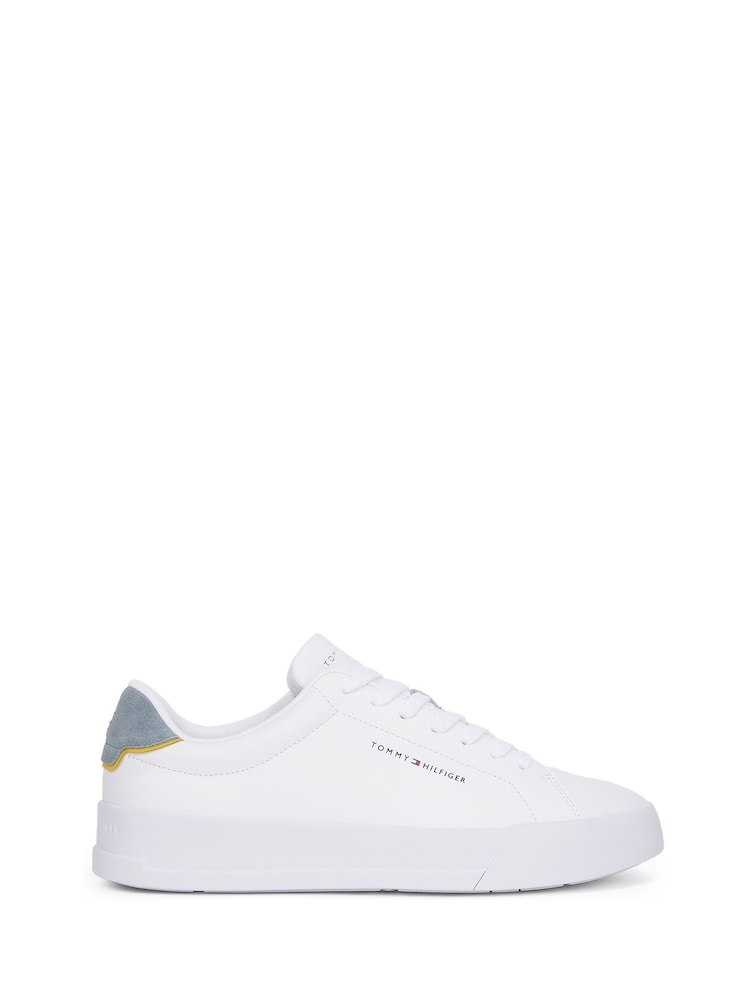 Белый с хромированной отделкой - Кожаные кроссовки Tommy Hilfiger Court Essential - Image 2 of 6