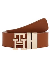 Tommy Hilfiger Brown Logo Reversible Leather Belt - Image 1 of 4
