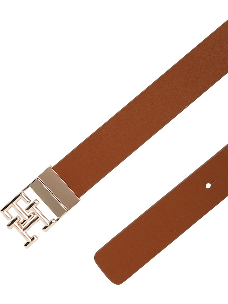 Tommy Hilfiger Brown Logo Reversible Leather Belt - Image 2 of 4