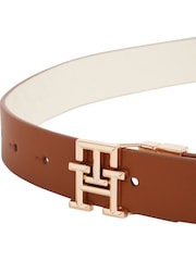 Tommy Hilfiger Brown Logo Reversible Leather Belt - Image 3 of 4