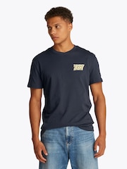 Tommy Jeans Blue Navy Regular Fit Bubble Back Short Sleeve 100% Cotton T-Shirt - Image 1 of 7