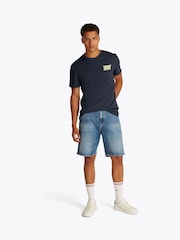 Tommy Jeans Blue Navy Regular Fit Bubble Back Short Sleeve 100% Cotton T-Shirt - Image 2 of 7