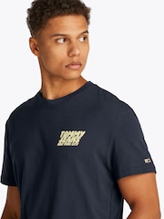 Tommy Jeans Blue Navy Regular Fit Bubble Back Short Sleeve 100% Cotton T-Shirt - Image 4 of 7