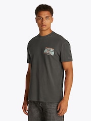 Schwarz - Tommy Jeans Relaxed Faded Graphic 100% Cotton T-Shirt - Bild 1 von 7