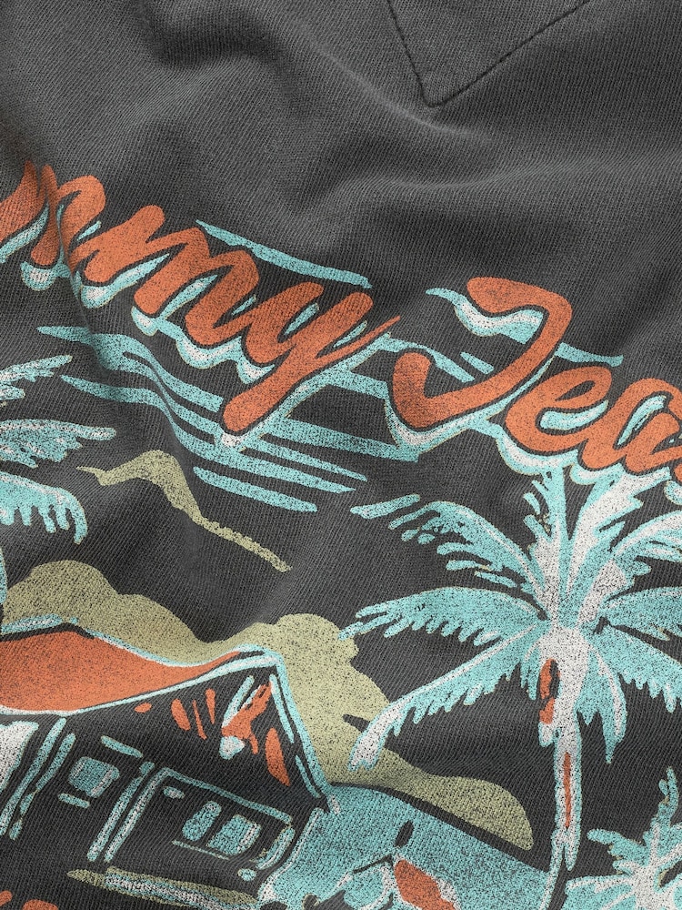Schwarz - Tommy Jeans Relaxed Faded Graphic 100% Cotton T-Shirt - Bild 7 von 7
