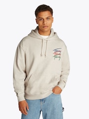 Tommy Jeans Cream Relaxed Signature 100% Cotton Hoodie - Image 1 of 7