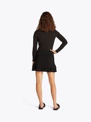Tommy Jeans Black Pointelle Mini 100% Cotton Skirt - Image 3 of 7