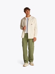 Tommy Jeans White 100% Cotton Slub Long Sleeve Overshirt - Image 2 of 7